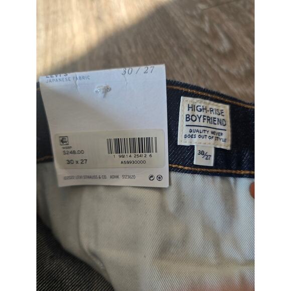 Levi’s Selvedge Japanese Fabric High Rise Boyfriend Jeans 30×27 NWT Streetwear - Picture 7 of 12